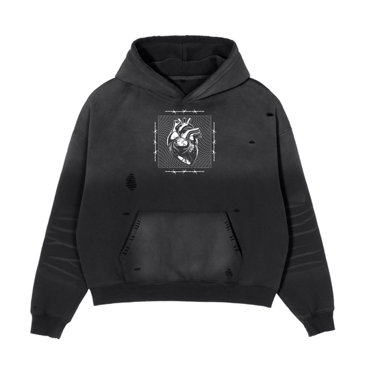 Frayed, Sunfade,Boxy,Fleece,Hoodie,noxa,clothing